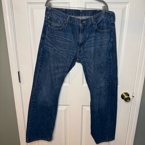 Levi's 514 Straight Leg Blue Jeans Classic Style 38 W 32 L Medium Wash GUC